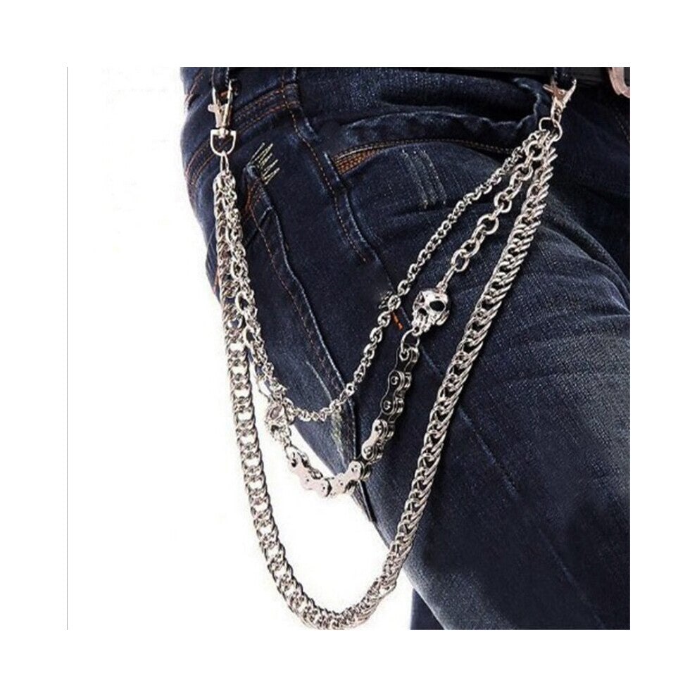 Men's Keychains Wallet Chain Skull Biker Link Waist Hook Trousers Pant Belt Chain For Boys Fine Jewelry