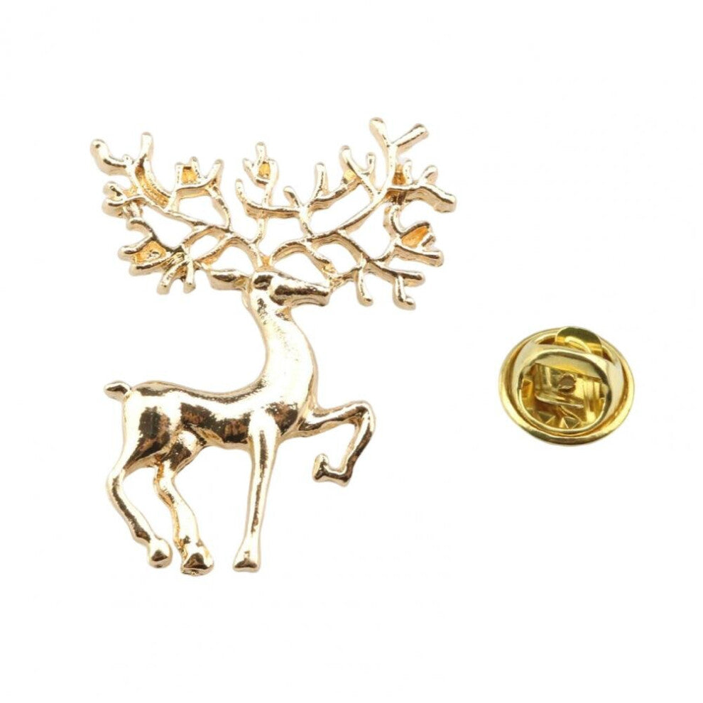Female Lovely Cartoon Christmas Elk Breastpin Brooch Pin Versatile Clothing Accessories