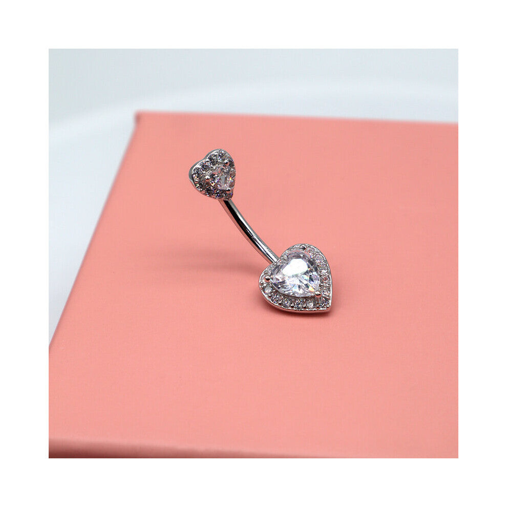 Silver 925 Love Piercing Heart-Shaped Women Jewelry Belly Button Rings Accessories Body Piercing Trending