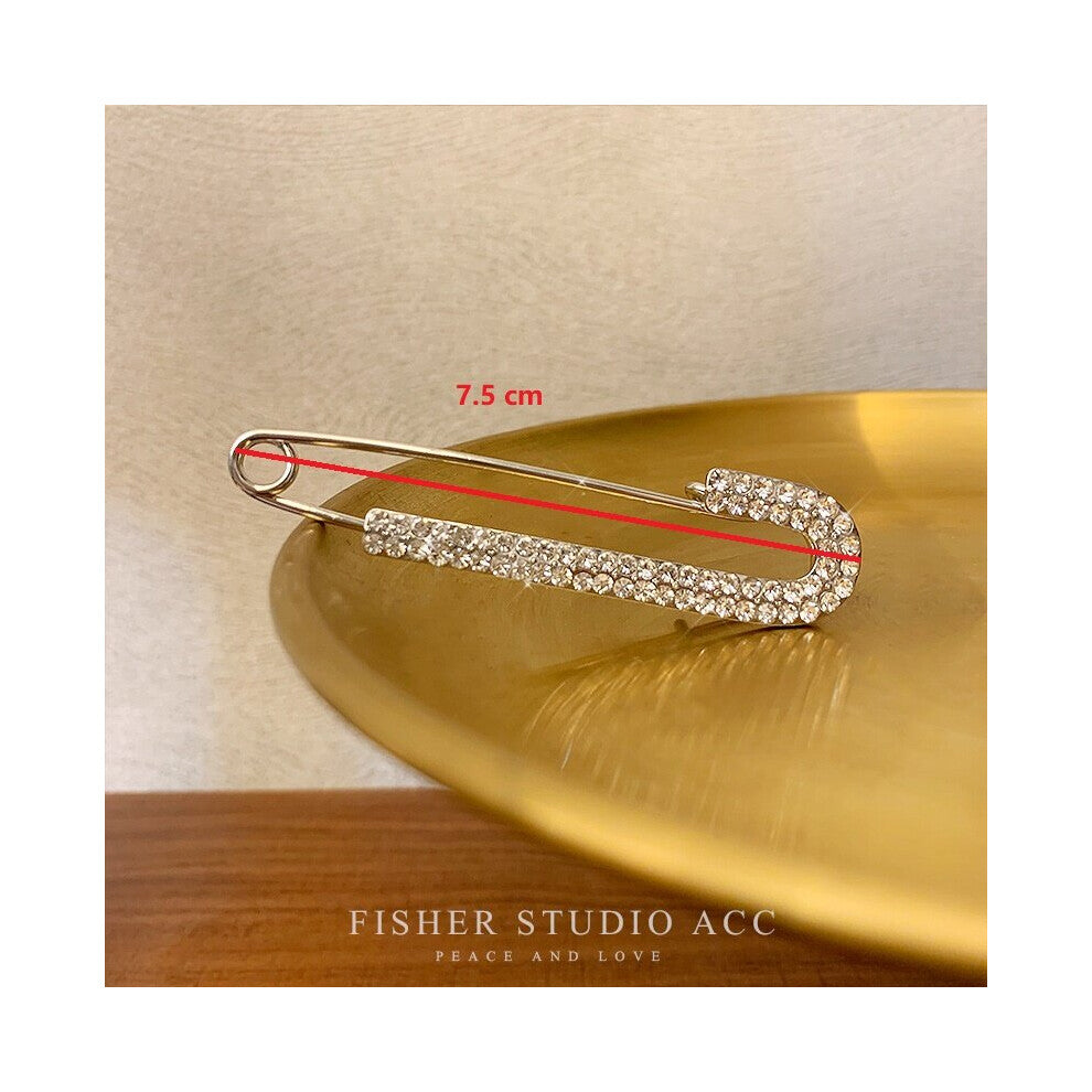 Brooches for Women Lady Large Safety Pins Brooch Rhinestone Decoration Buckle Pin Accessories Gift for Girlfriend
