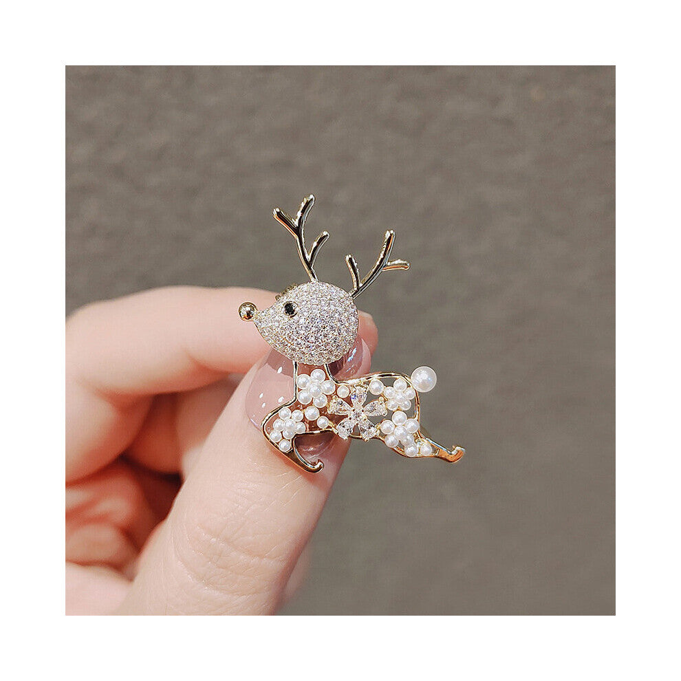 Real Gold-Plated Fawn Brooch Female Personality Coat Sweater Pin Temperament Sweet Accessories Clothing Accessories
