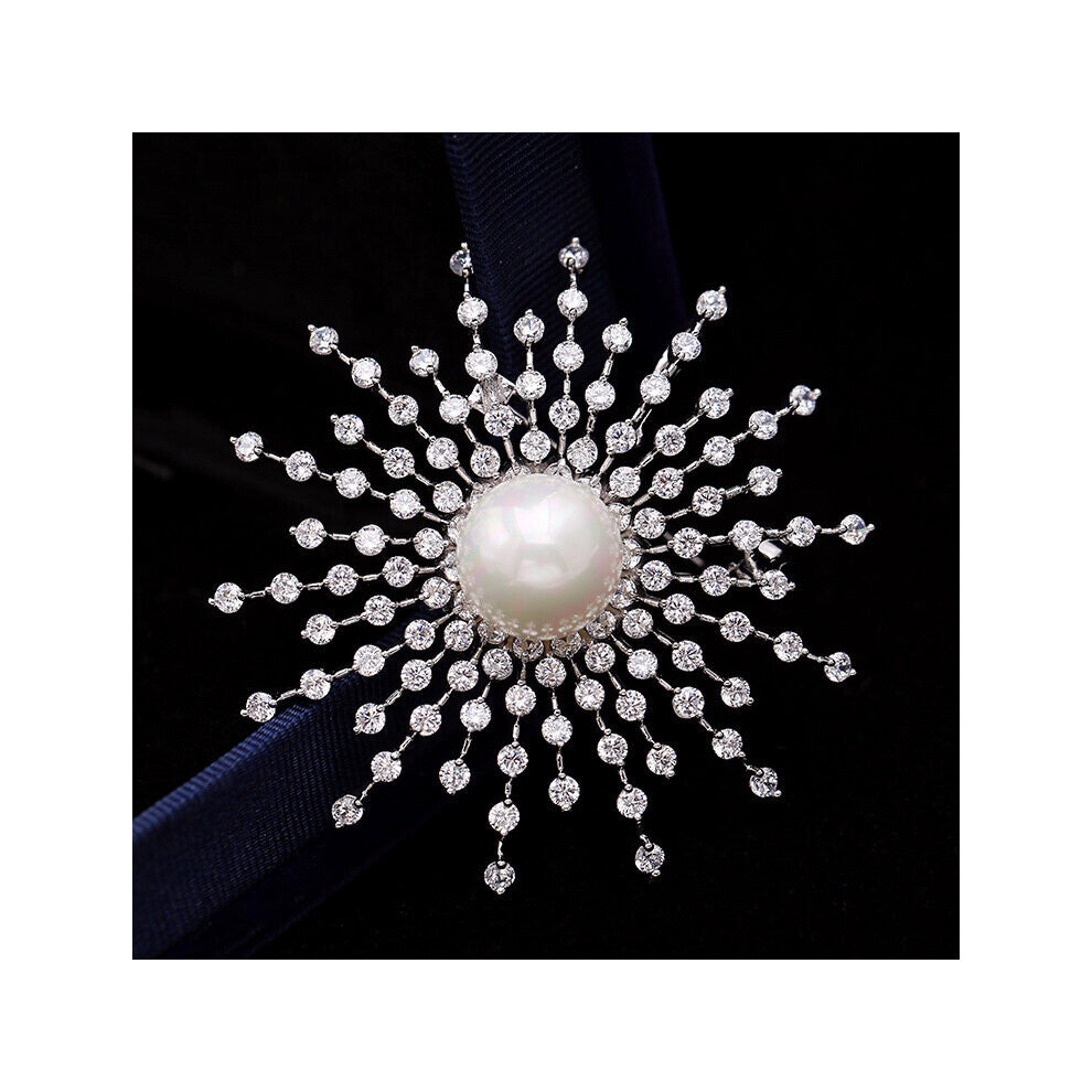 Cubic Zirconia Gypsophila Brooches Pins for Women Men Delicate Starry Rhinestone Pin Shirts Suits Brooch Wedding Jewelry