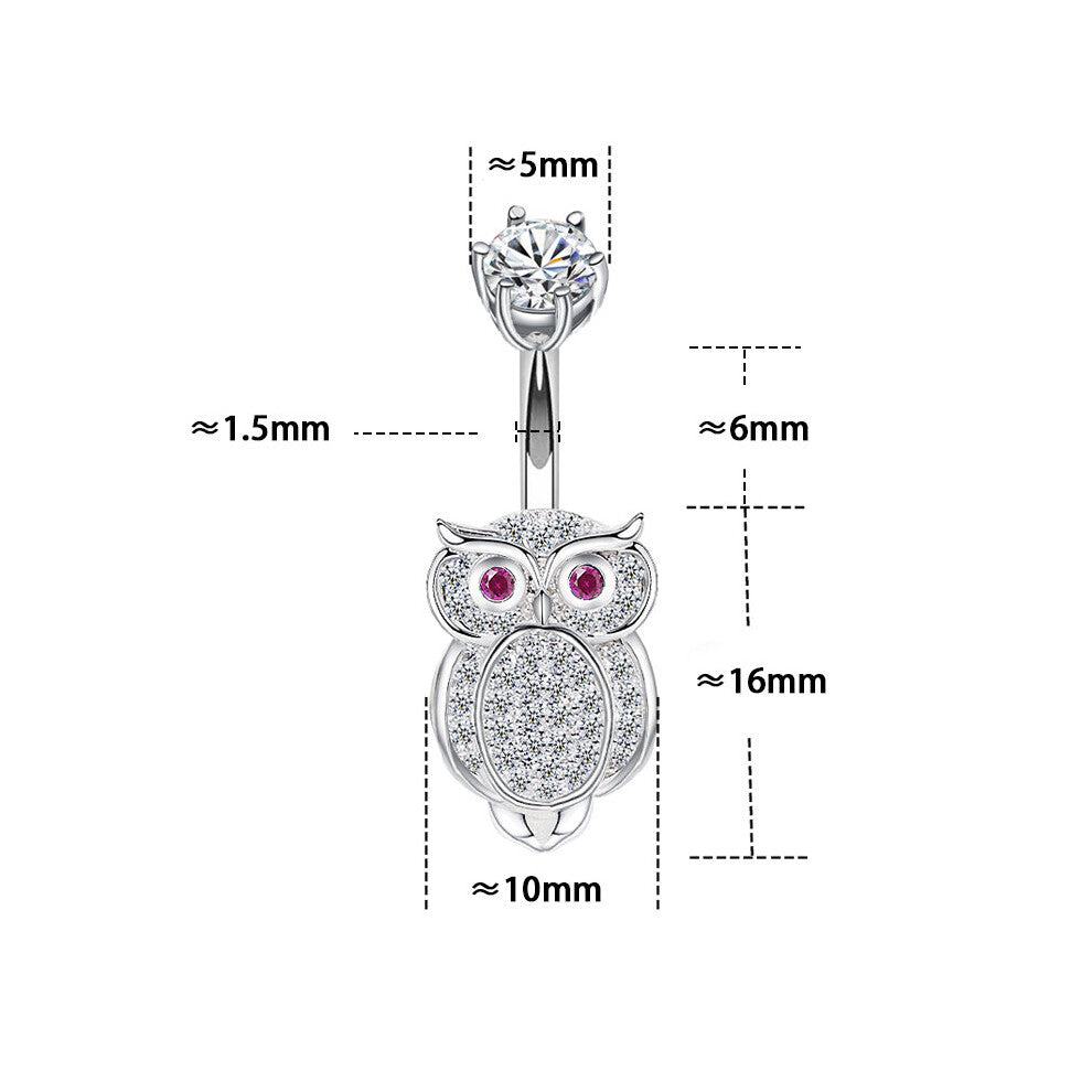 Animal Owl Piercing Silver Punk 925 Piercing Navel Belly Sterling Body Accessories Sunlight Beach Female Jewelry