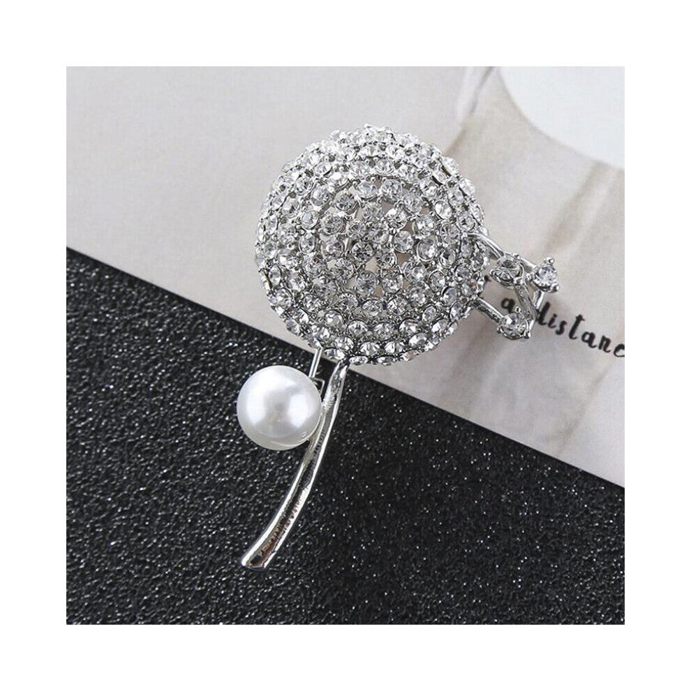 Dandelion Shape Brooches Cubic Zircon Jewelry Pins For Women Girls Clothes Scarf Hat Accessories