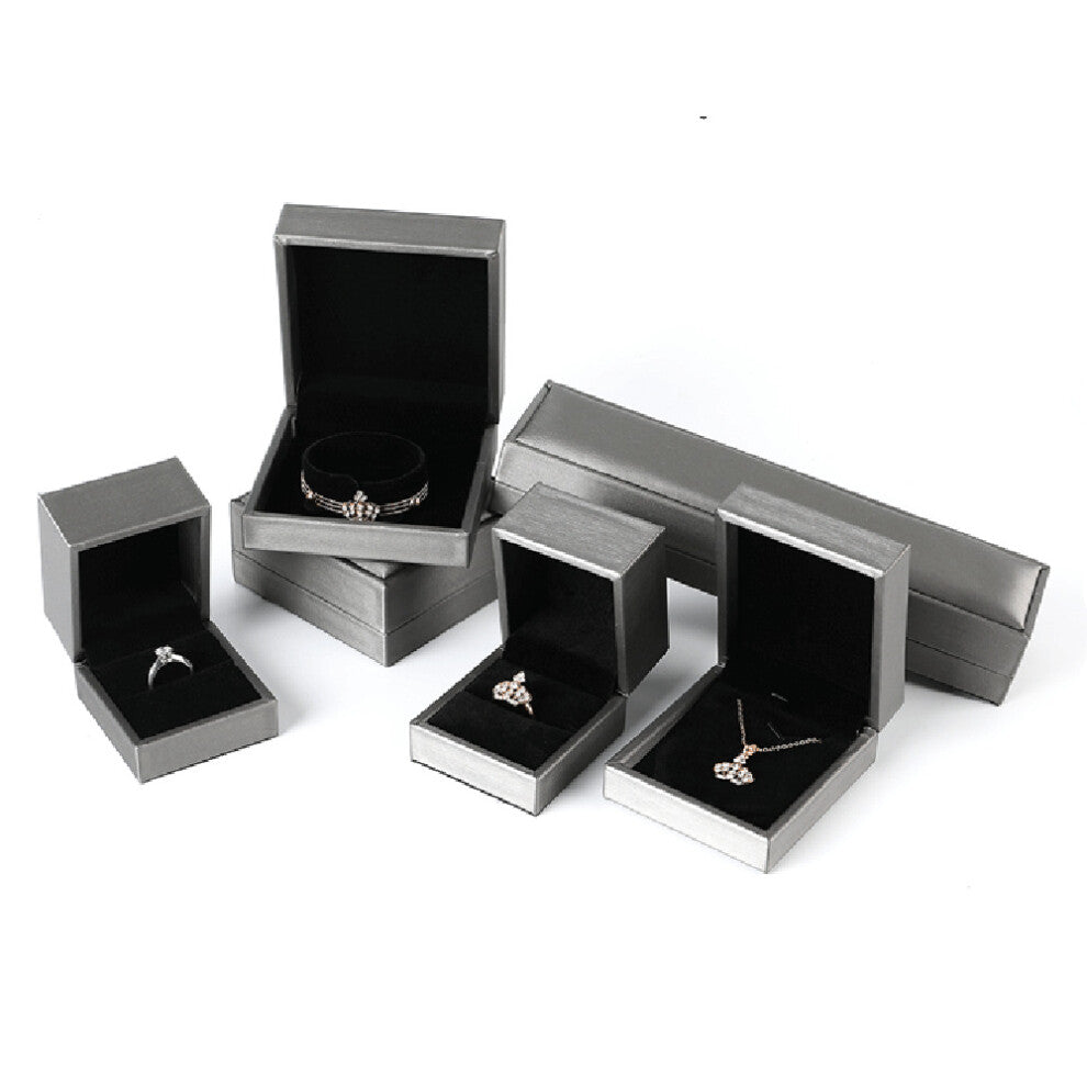 (Gray-Pendant Box) PU Leather Jewelry Box