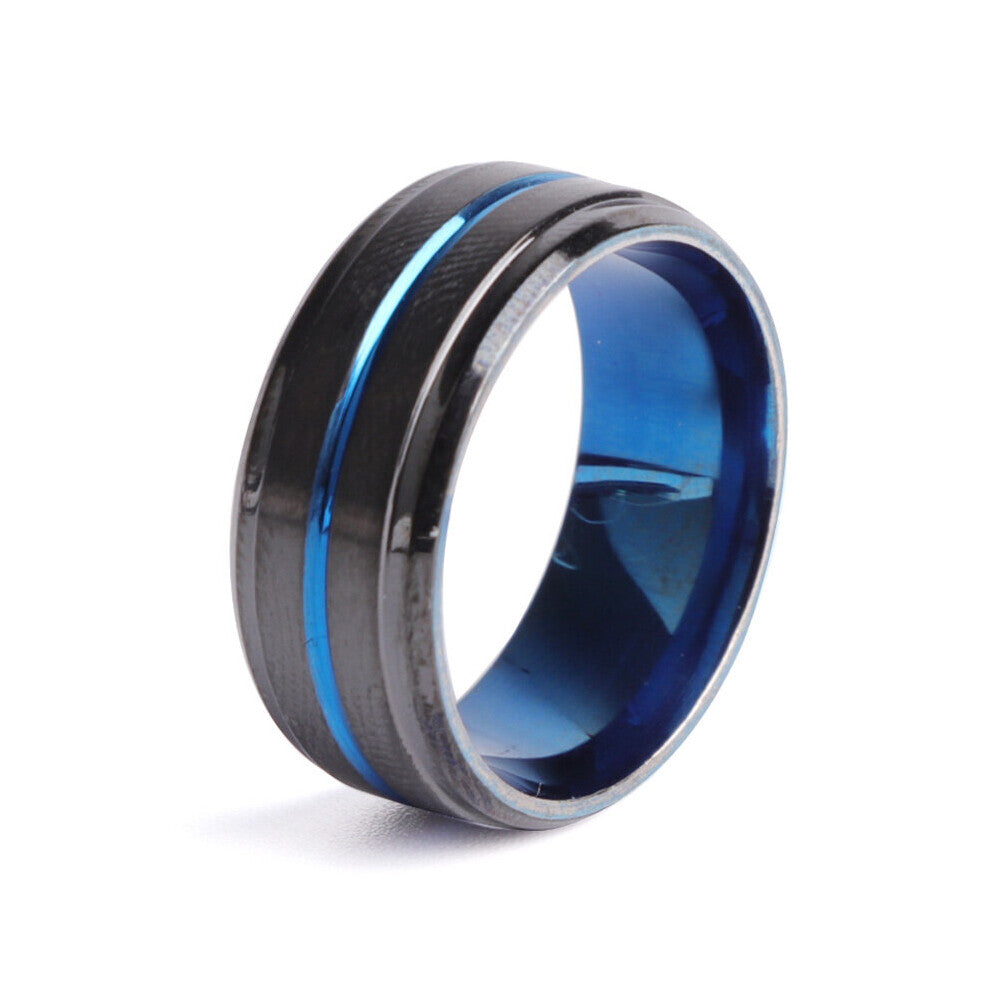 Classic Men Charm Ring 8mm Stainless Steel Ring Wedding Bands Accessories Jewelry For Male Engagement Gift