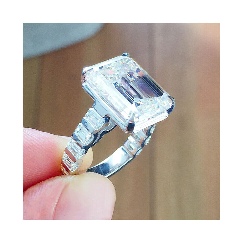 Crystal Square CZ Rings Women Wedding Engagement Party Lady's Accessories Gift Hot Jewelry Drop