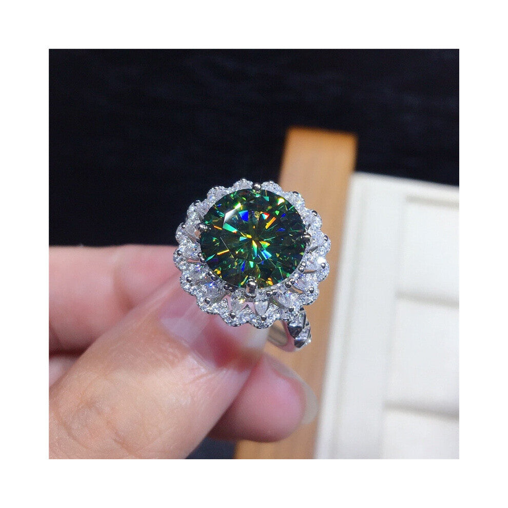 Huitan Brilliant Green Cubic Zirconia Ring Women's Finger-ring Accessories Wedding Party Engagement Bands Jewelry