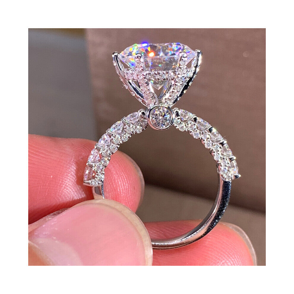 Cubic Zirconia Engagement Rings for Women Silver Bride Wedding Party Accessories Jewelry