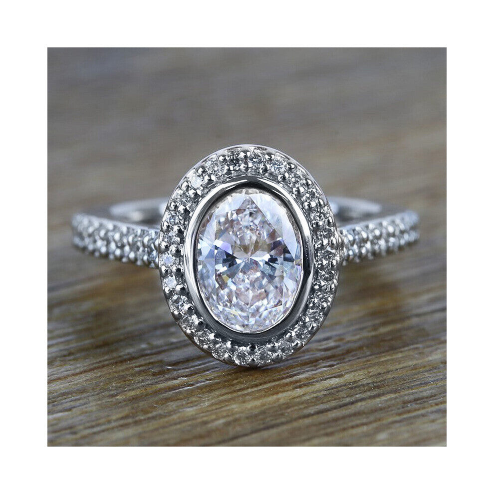 Ne'w Oval Cubic Zirconia Rings for Women Stylish Wedding Accessories Versatile Female Party Jewelry Gift