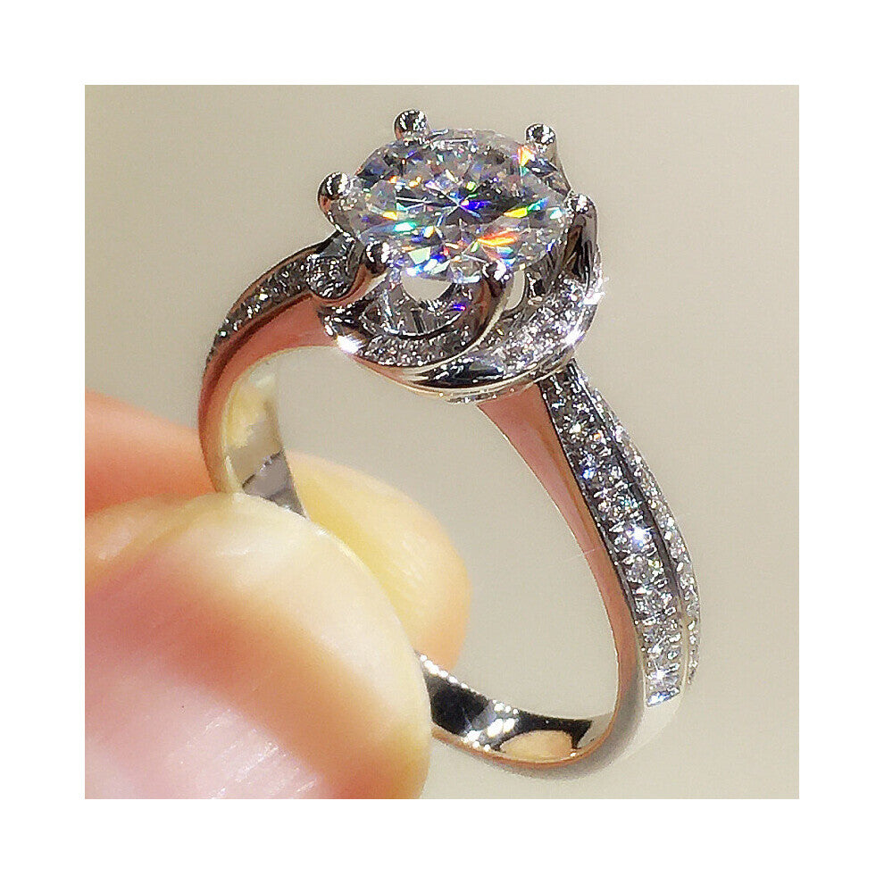 Eternity Wedding Rings for Women Brilliant CZ Temperament Marriage Engagement Accessories Classic Jewelry