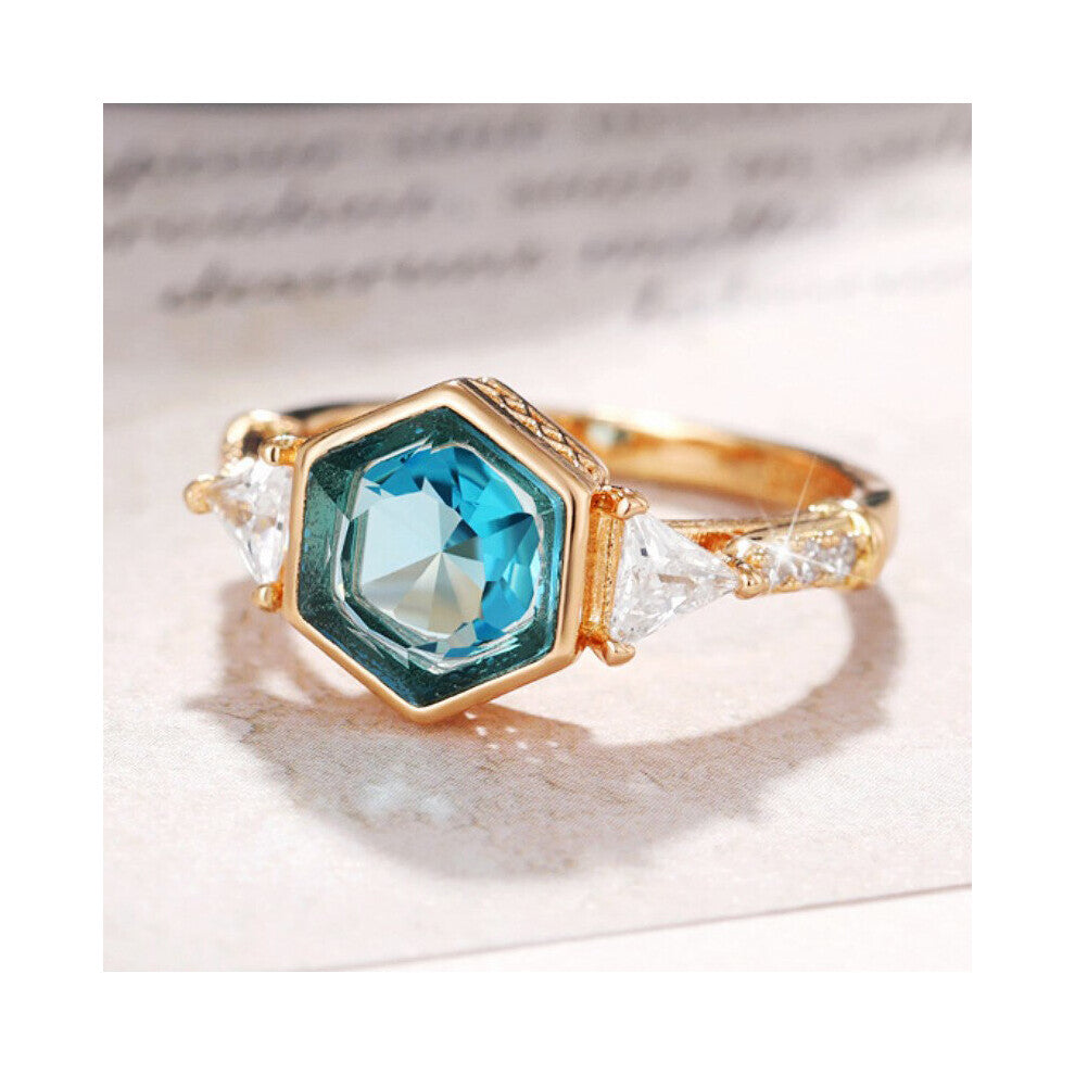 Crystal Zircon Rings for Women Accessories Statement Engagement Jewelry Girl Gift Geometric Wedding Band