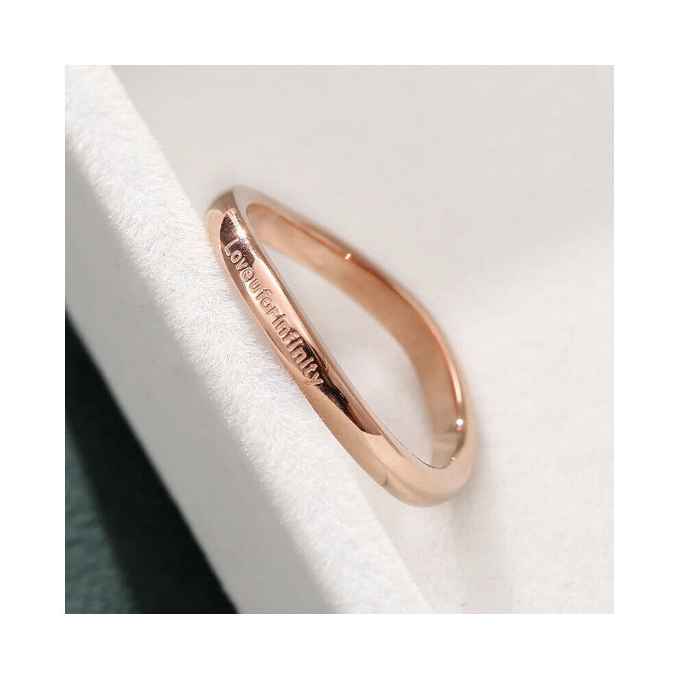 Sense Romantic Wave Shape Love Letters Rings For Women Stainless Steel Jewelry Sweet Wedding Accessories