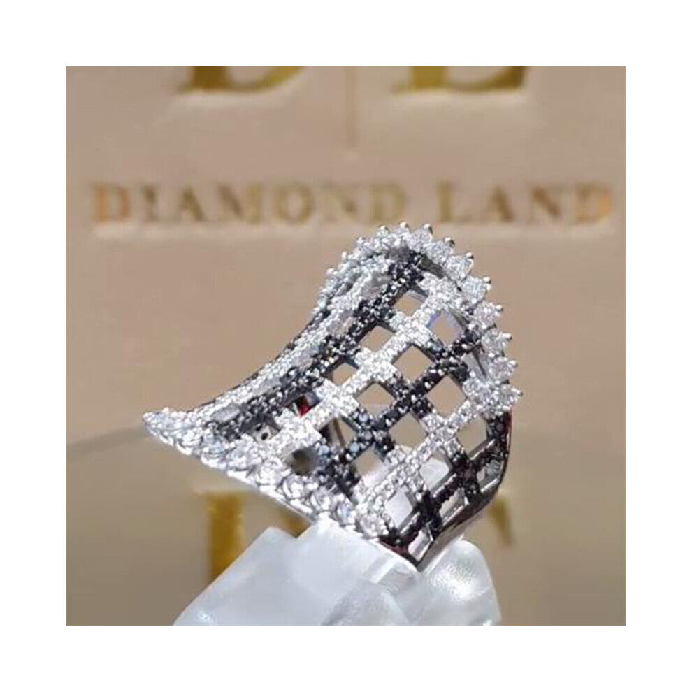 Arrival Shinying Crystal Cross Rings Hollow-out Female Big Cocktail Party Ring Jewelry Accessories