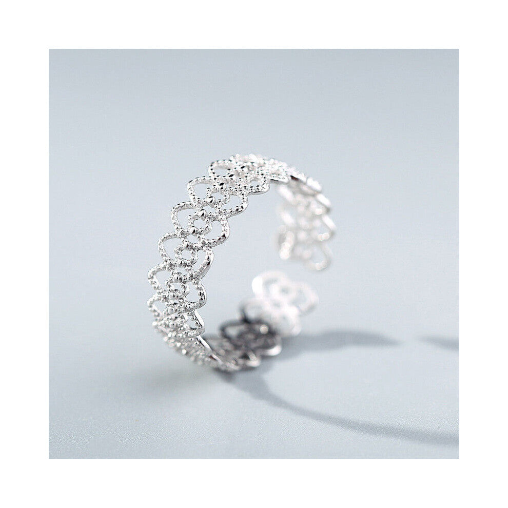 Hollowed Flower Rings Set For Women Adjustable Ring Jewelry Accessories