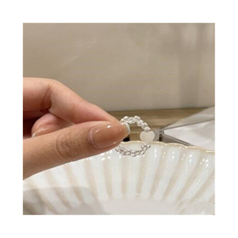 Heart-shaped Clear Elastic Ring For Women Female Party Acrylic Rings Accessories Jewelry for Girl