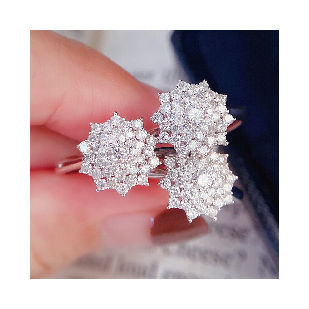 Crystal Cubic Zirconia Engagement Ring for Women Birthday Cocktail Party Accessories Female Wedding Rings Jewelry