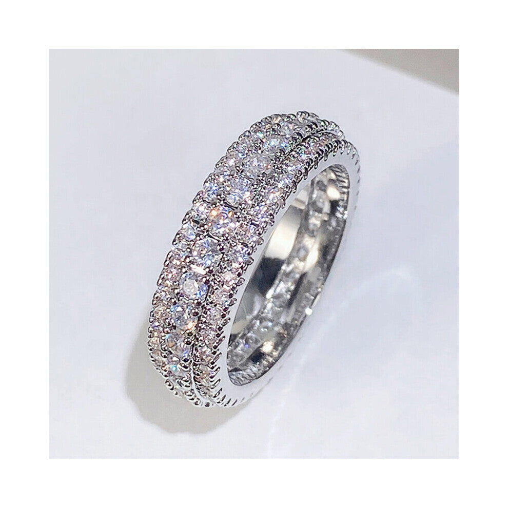 Sparkling Promise Rings with CZ Wedding Bands Accessories for Women Versatile Female Jewelry