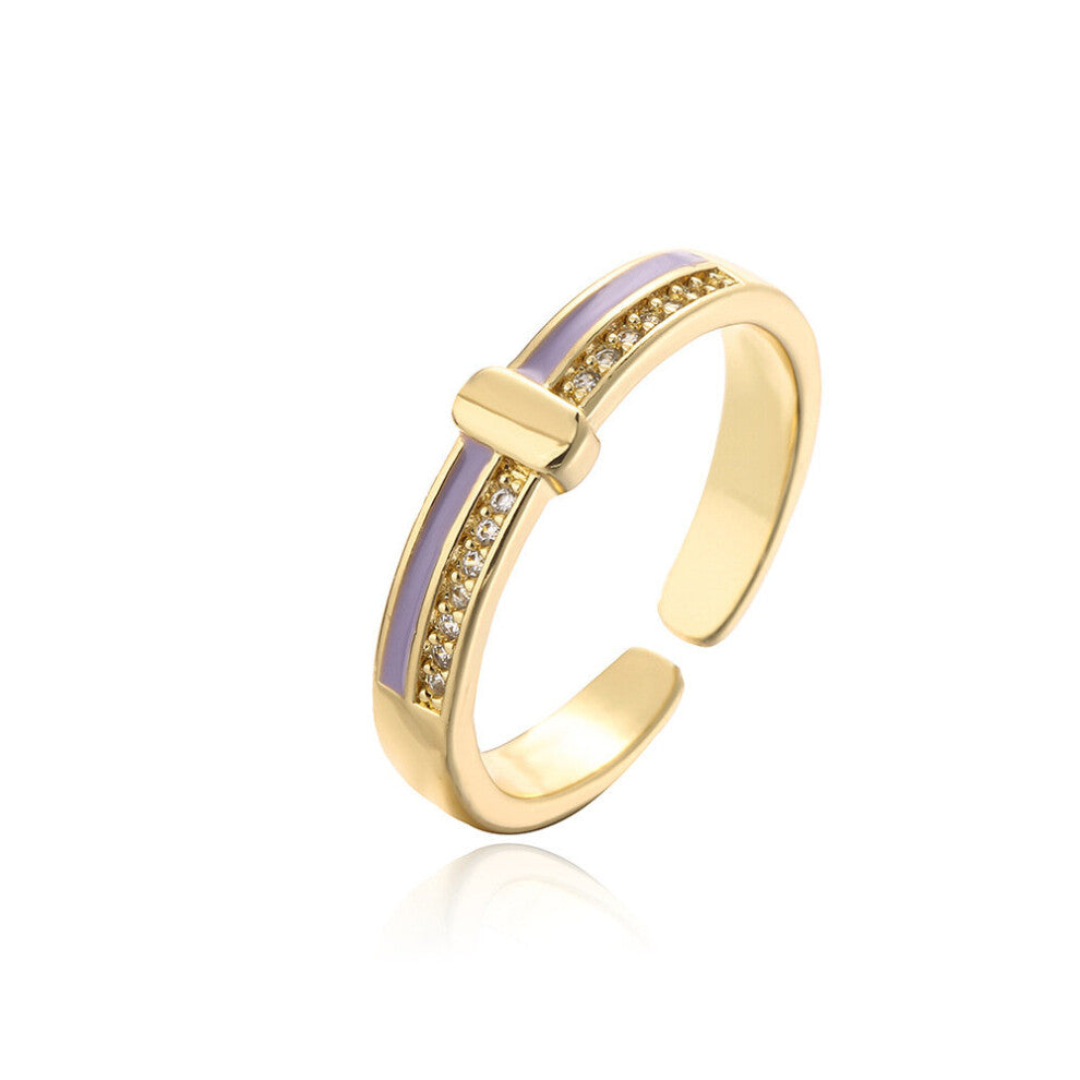 High Copper Party Jewelry Female Accessories Open Enamel Wedding Rings For Women