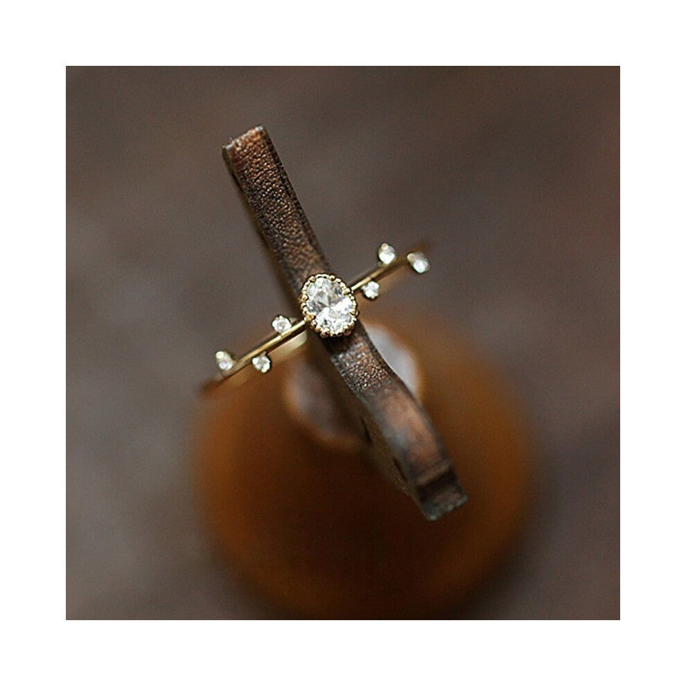 Women Flower Rings Branch Shape 18k Plated Engagement Wedding Band Crystal Jewelry Party Gift Love Accessories