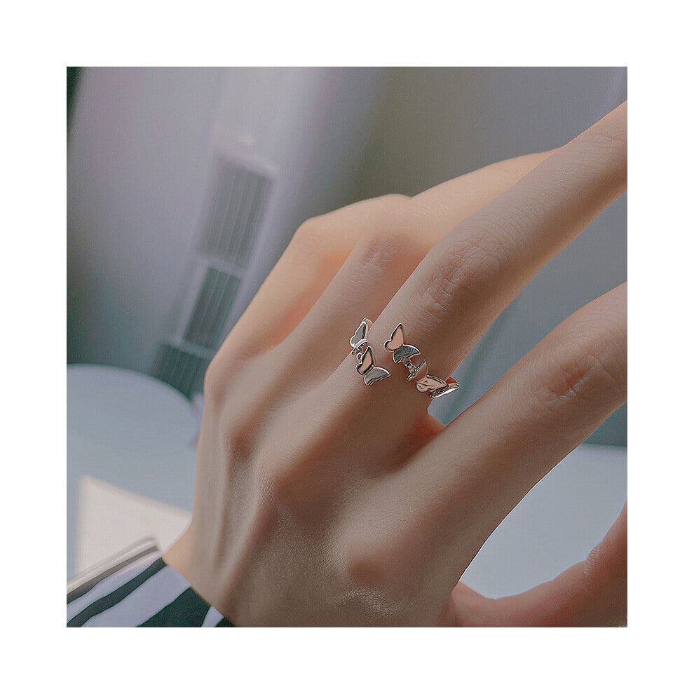 Women Butterfly Ring Platinum Plating Jewelry Birthday Gift Accessories Copper Jewellery Cocktail Anillos