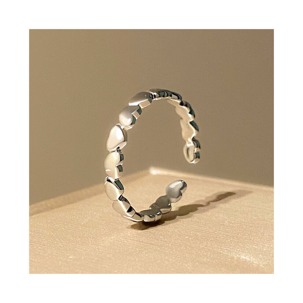 Creative Silver Heart Shape Ring For Women Opening Adjustable Ring Wedding Jewelry Accessories