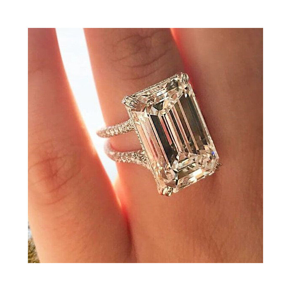 Crystal Geometric Cubic Zirconia Wedding Rings for Women Versatile Female Accessories High Jewelry