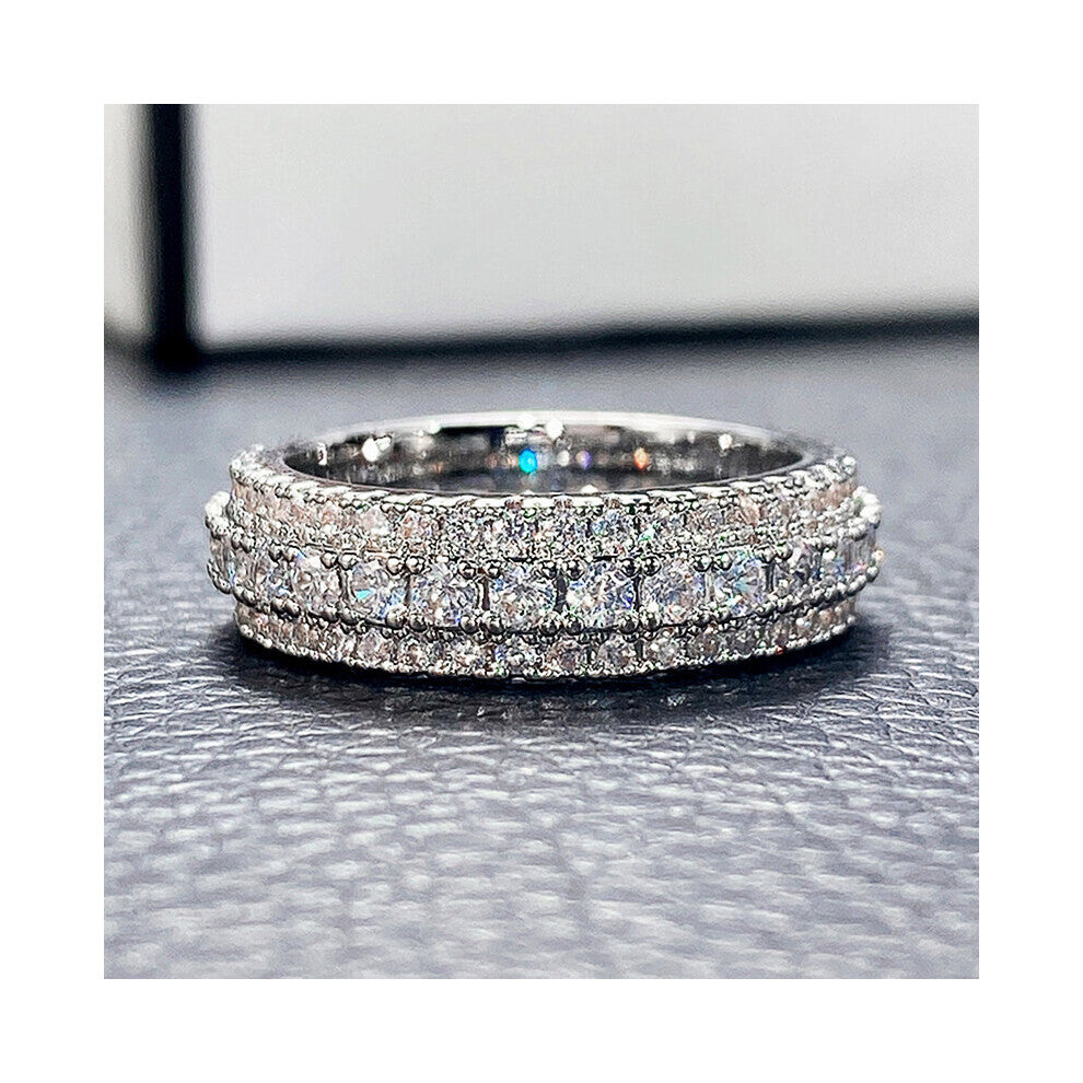 Stylish Lady Shinning Finger Ring with Cubic Zirconia Engagement Accessories Delicate Jewelry for Wedding