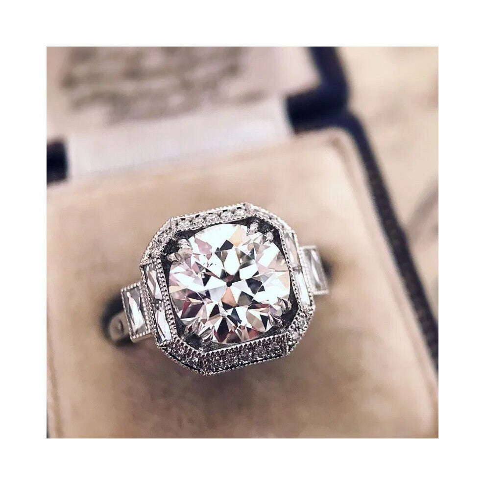 Personality Antique Silver Finger-rings for Women Vintage Wedding Party Accessories Brilliant CZ Jewelry