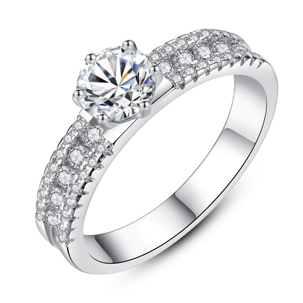 R289R-B In Accessories For Women Rose And Silver Plated Zircon Bride Wedding Rings Mothers Gift For Mom