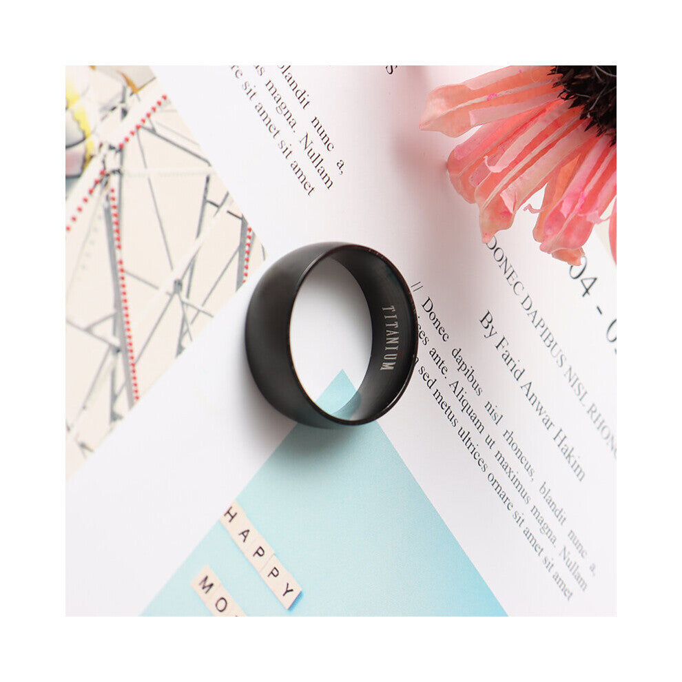 Punk Men Titanium Steel Ring 8mm Width Finger Ring Jewelry Wedding Engagement Anniversary Band Ring Accessories Gift