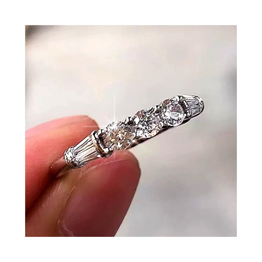 Ne'w Thin Rings for Women Inlaid Brilliant Cubic Zirconia Wedding Engagement Party Accessories Girls Statement Jewelry