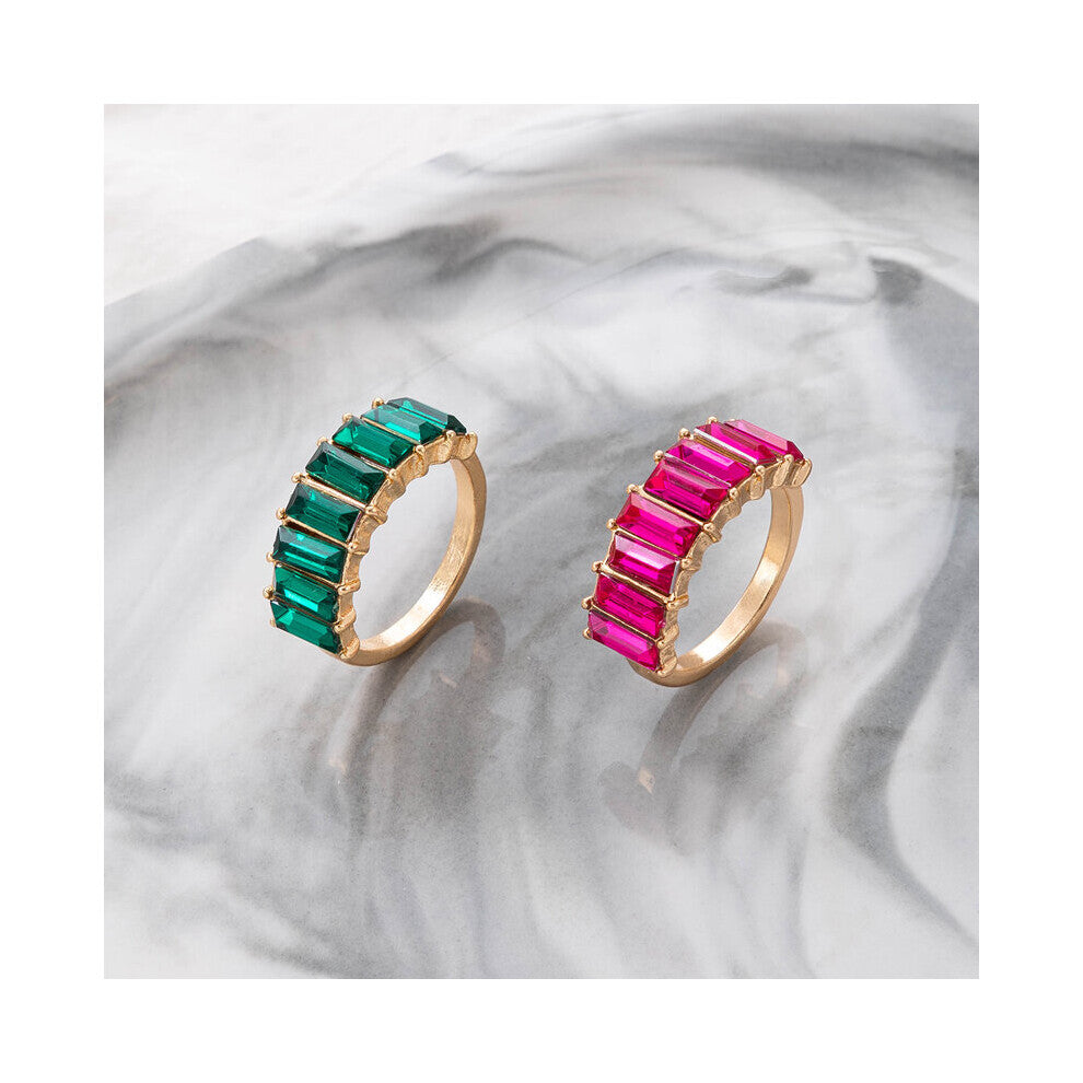 Crystal Stone Rings for Women Colorful Rhinestone Geometry Female Wedding Jewelry Accessories 20031