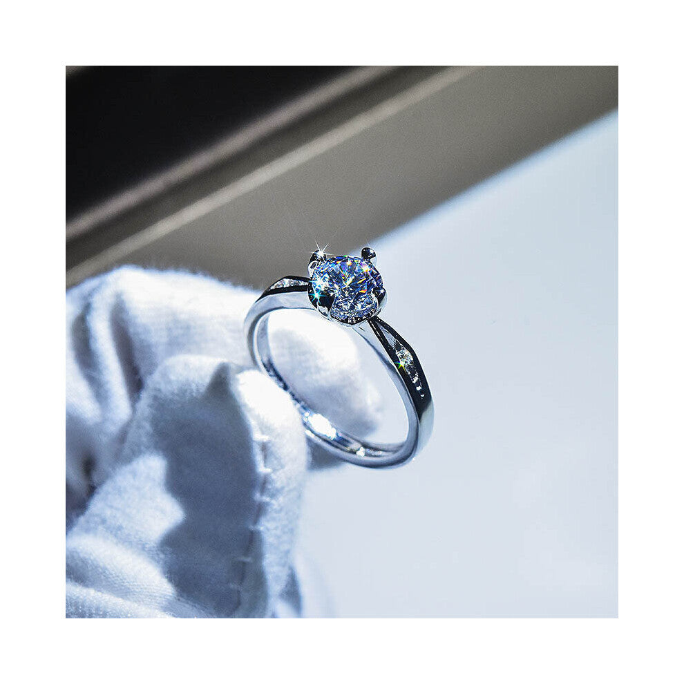 Never Fade Rings Women High Zircon Ring Silver Wedding Band Bridal Jewelry Accessories