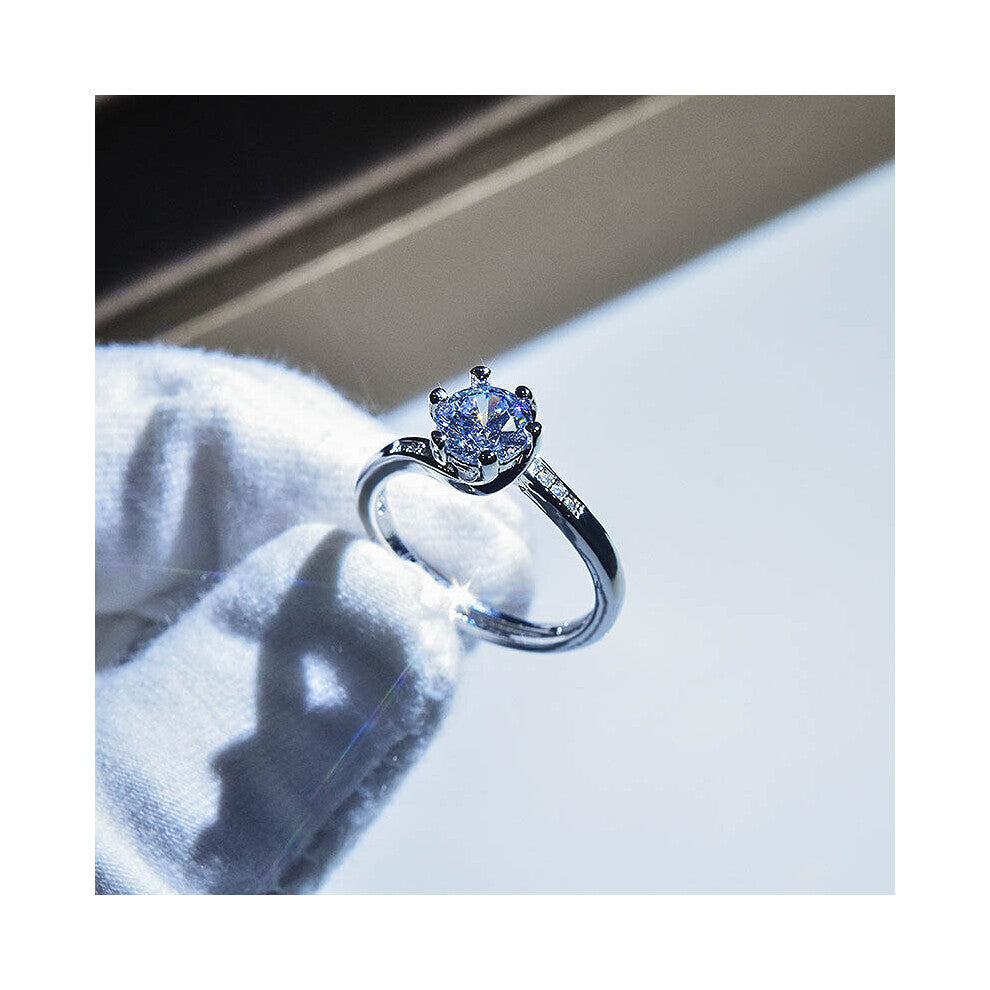 Never Fade Rings Women High Zircon Ring Silver Wedding Band Bridal Jewelry Accessories