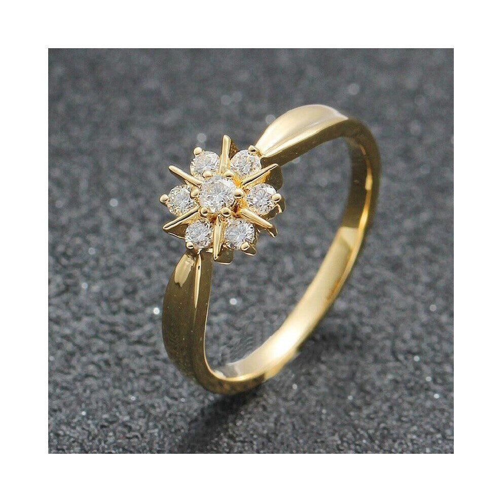 Crystal Cubic Zirconia Flower Ring Wedding Rings Women Engagement Party Accessories Female Jewelry