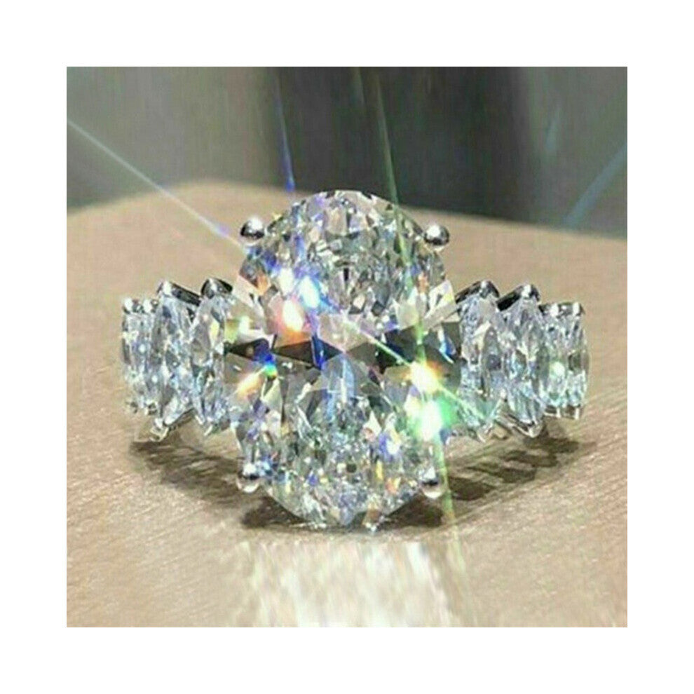 Sparkling Cubic Zircon Crystal Rhinestone Ring for Women Wedding Engagement Wedding Party Jewelry Accessories