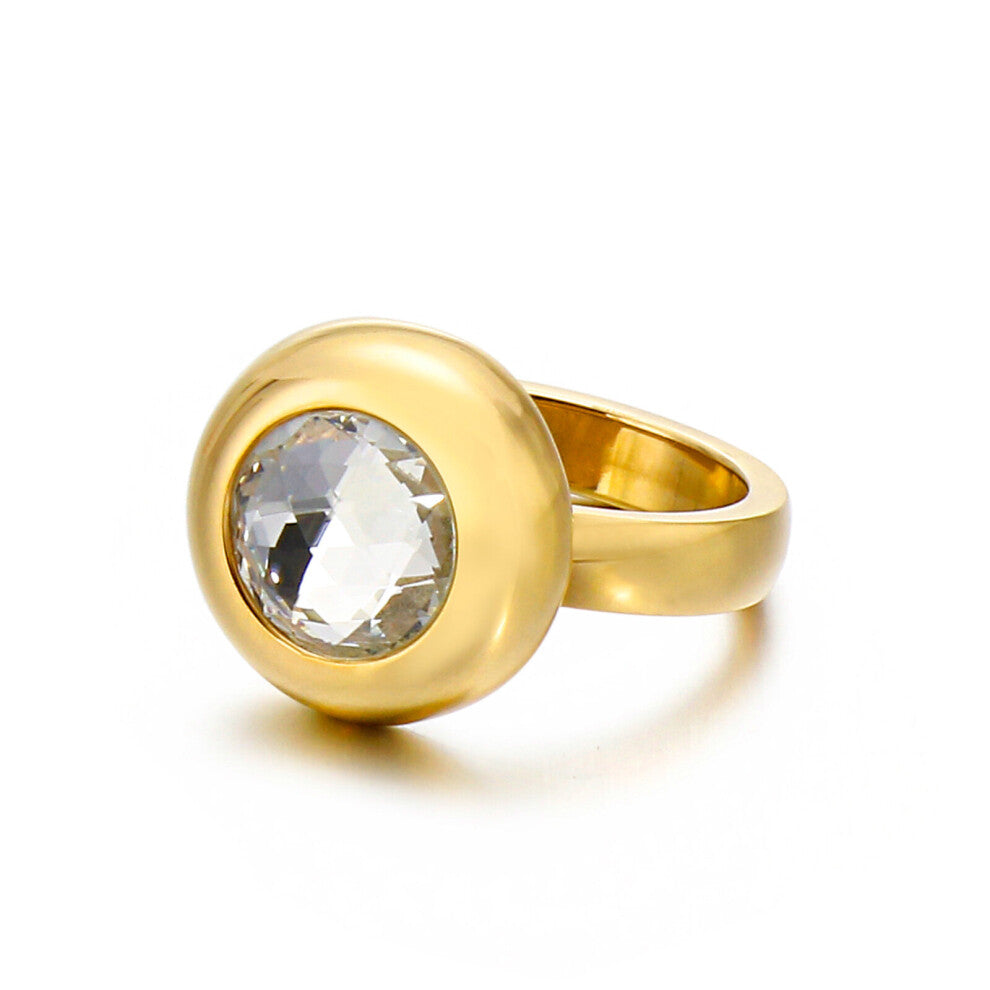 Stainless Steel Round Wedding Rings For Women Jewelry Accessories