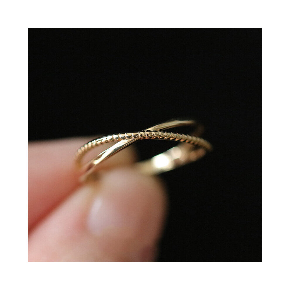Women 18k Plated Open Ring X Shape Cross Jewelry Engagement Accessories Gift Biker Rings Copperjewellery