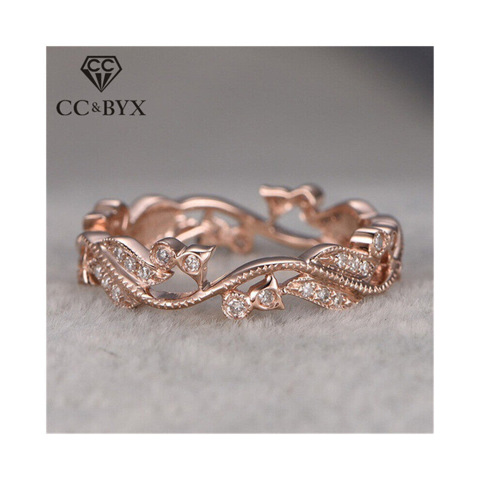 CC Vintage Rings For Women Cubic Zirconia Rose Ring Bridal Wedding Engagement Accessories Drop CC2258