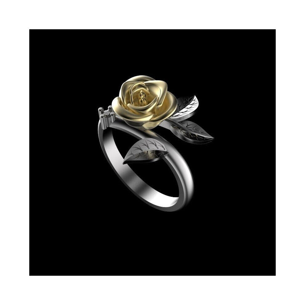 Rose Flower Ring For Women Accessories Delicate Vintage Ring Female Wedding Band Anniversary Jewelry Lover Gift