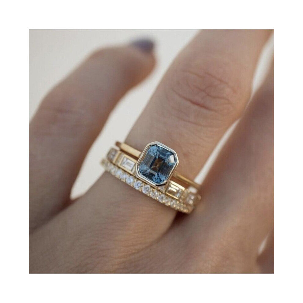 3pcs-set Vintage Rhinestones Zircon Rings For Women Accessories Statement Jewelry Engagement Wedding Band