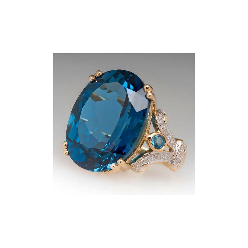 Colorful Cubic Glass Filledia Ring Oval Stone Finger Ring For Women Vintage Jewelry Engagement Party Accessories