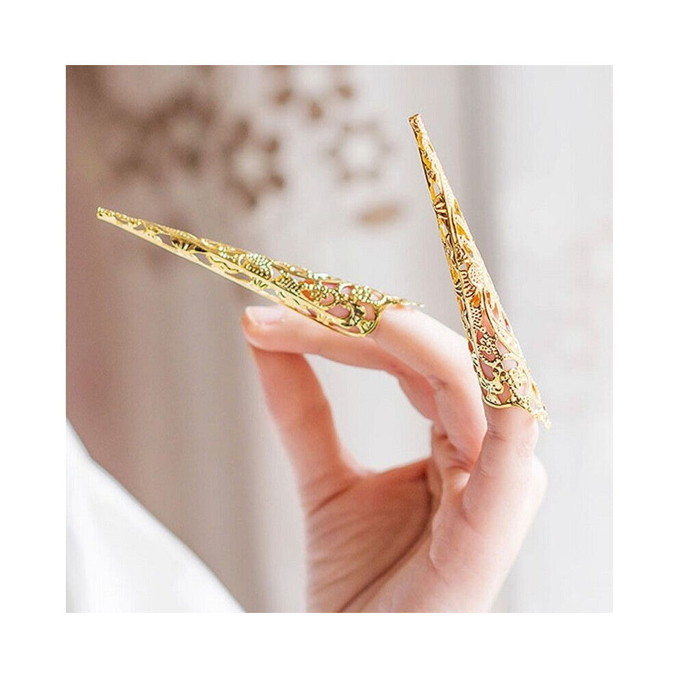 Gothic Punk Queen Nail Rings For Women Hollow Out Fingertip Armor Vintage Ethnic Style Dance Rings Jewelry Accessories