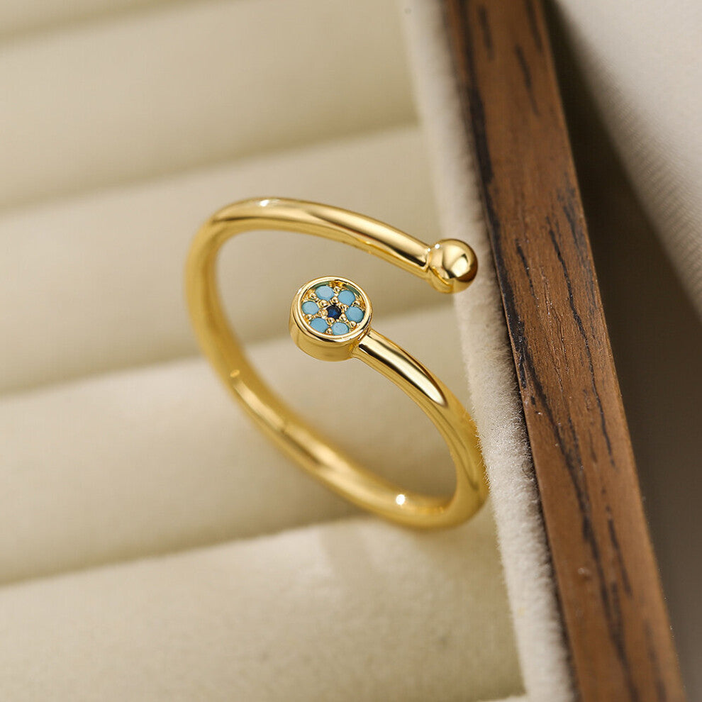 Clear CZ Zircon Cross Evil Eye Rings For Women Girl Finger Accessories Party Jewelry Gift