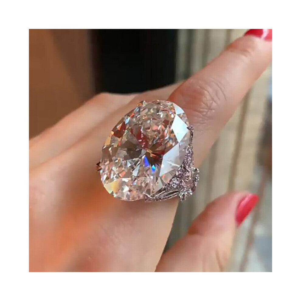 Gorgeous Silver Bridal Wedding Rings Full Cubic Zirconia Brilliant Lady Party Accessories High-quality Women Jewelry