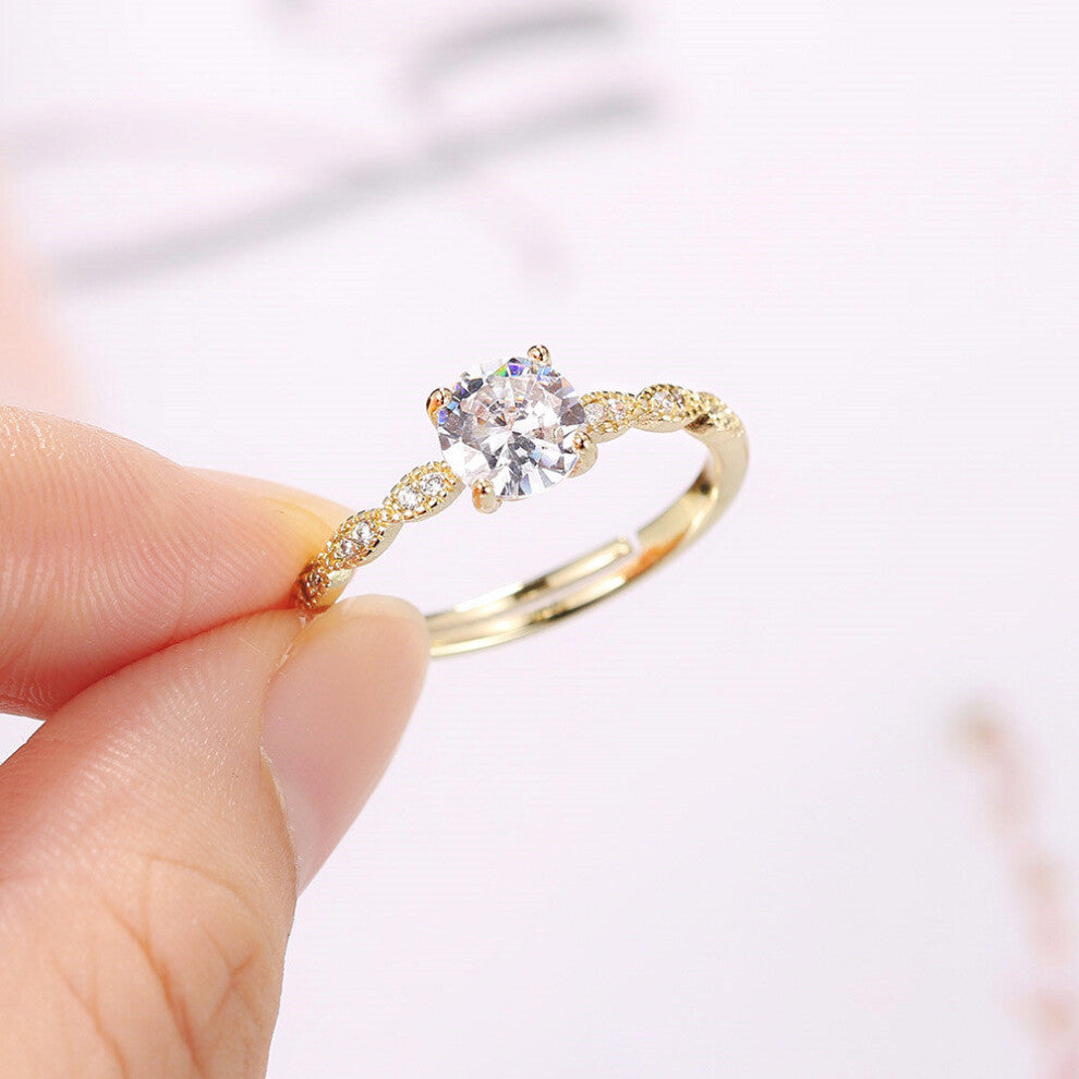 Wedding Dainty Rings For Women Engagement Aestethic Adjustable Zirconia Crystal Promise Ring Jewelry Accessories R822
