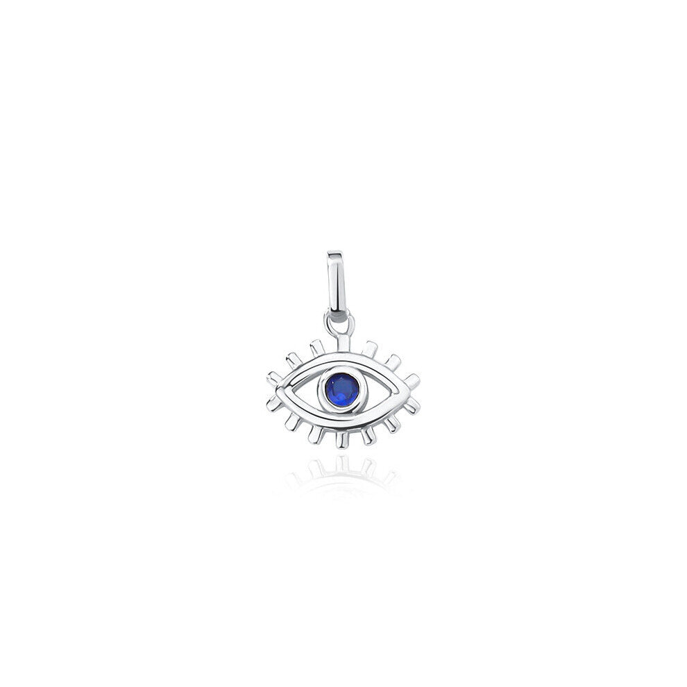 TrustDavis Real 925 Sterling Silver Vintage Eye Zircon Charm Pendant for Women DIY Accessories Jewelry DZ982