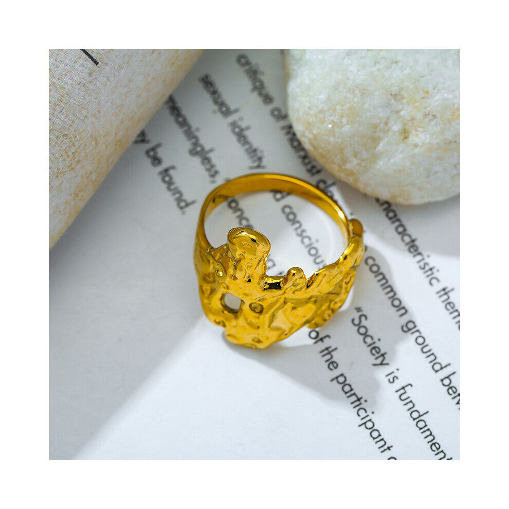 Vintage Creative Irregular Textured Ring Women Punk Concave And Convex Opening Adjustable Ring Party Jewelry Accessories