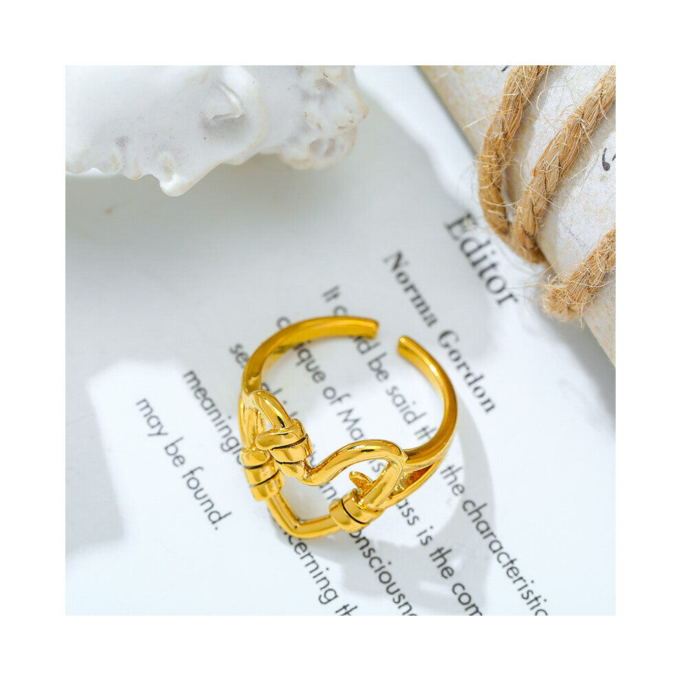 Vintage Punk Hollow Out Heart Ring For Women Ins Golden Open Index Finger Ring Wedding Jewellery Accessories